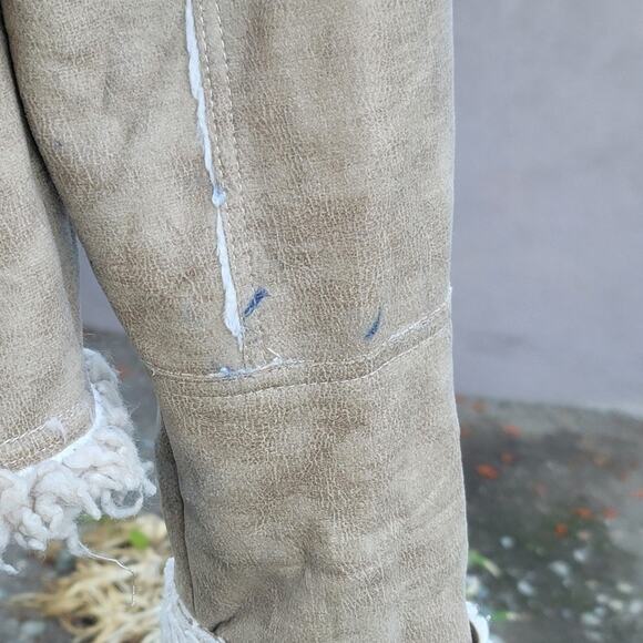 Vtg Wet Seal Faux Suede Sherpa Lined Faux Fur Collar Jacket - Picture 7 of 8